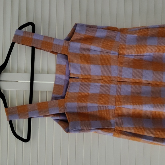 Gingham Button Square Neck Dress - Picture 10 of 12